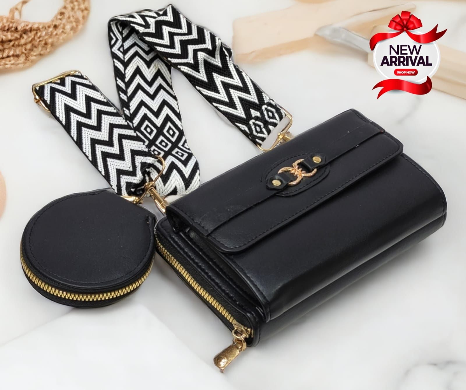 Imported Zipper Wallet with Digital Belt Shoulder Bag